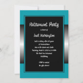 Zijn aftredingspartij Black Blauwgroen Modern Kaart (Voorkant)