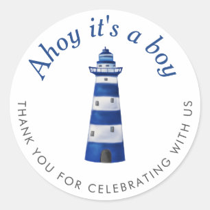 Zijn Ahoy een Vuurtoren   van de Jongen Ronde Sticker