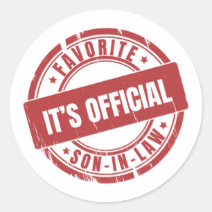 Zijn ambtenaar is de favoriete zoon in de wet ronde sticker