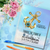 Zijn anker houdt de blauwe oceaan vast planner