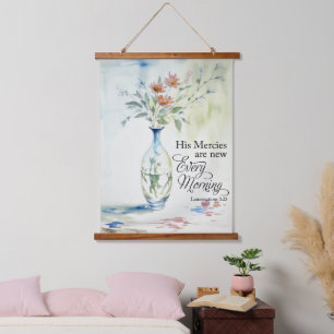 Zijn barmhartigheden zijn elke morgen nieuw hangend wandkleed