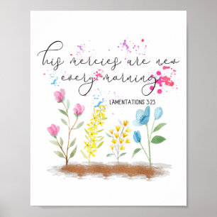 Zijn barmhartigheden zijn elke morgen nieuw Religi Poster