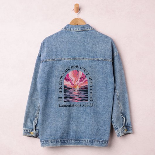 Zijn barmhartigheden zijn elke ochtend nieuw denim jacket (Hangar)