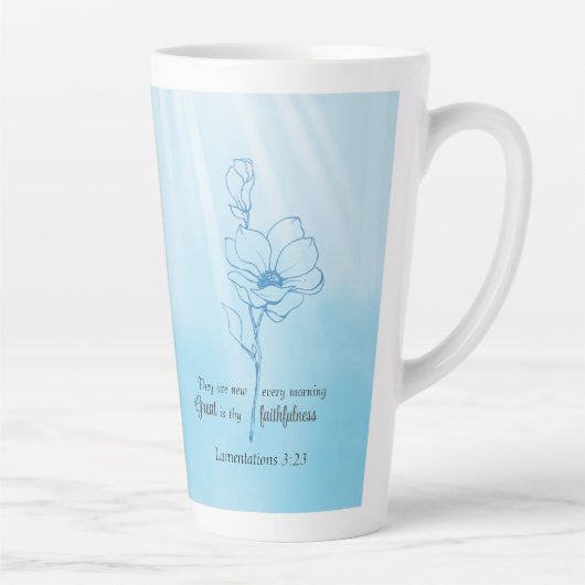 Zijn barmhartigheden zijn elke ochtend nieuw in he latte mok (Rechts)