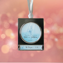 Zijn barmhartigheden zijn elke ochtend nieuw in he verzilverd banner ornament