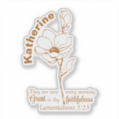 Zijn barmhartigheden zijn nieuw Aangepaste Naam Bi Sticker (Voorkant)