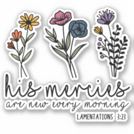 Zijn barmhartigheden zijn nieuw Christelijke Bijbe Sticker