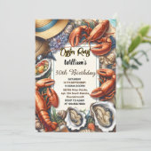 Zijn Beach Seafood parel oester gebraden 30e verja Kaart (Staand voorkant)