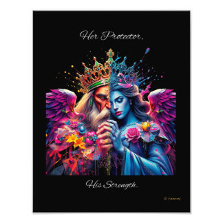 Zijn beschermer, zijn kracht foto afdruk