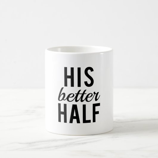 Zijn betere halve woordkunst, tekstontwerp koffiemok (Center)