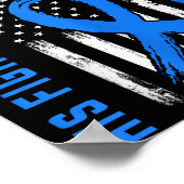 Zijn blauwe strijd is mijn strijd tegen diabetes b poster (Hoek)