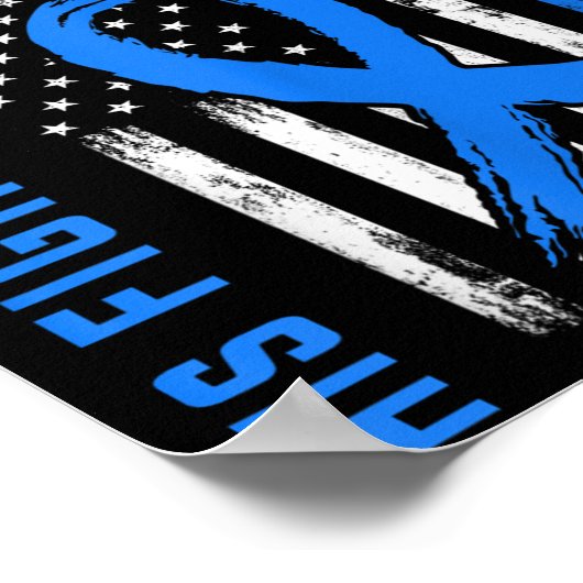 Zijn blauwe strijd is mijn strijd tegen diabetes b poster (Hoek)