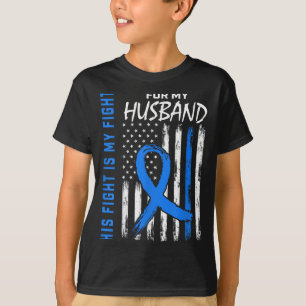 Zijn blauwe strijd is mijn strijd tegen diabetes b t-shirt