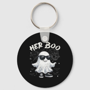 Zijn boek bijpassende koppels spook Halloween kost Sleutelhanger