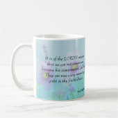 Zijn compasons ontbreken niet - Lamentations 3:22, Koffiemok (Links)