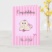 Zijn Congrats een Personaliseerbare Meisje - Kaart (Gele Bloem)