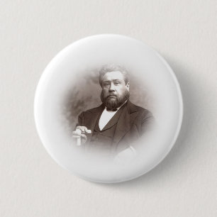 Zijn creed was Christus gekruisigd. Ronde Button 5,7 Cm