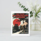 Zijn Cute Moving Afbeelding Machine  Songbook Briefkaart (Staand voorkant)