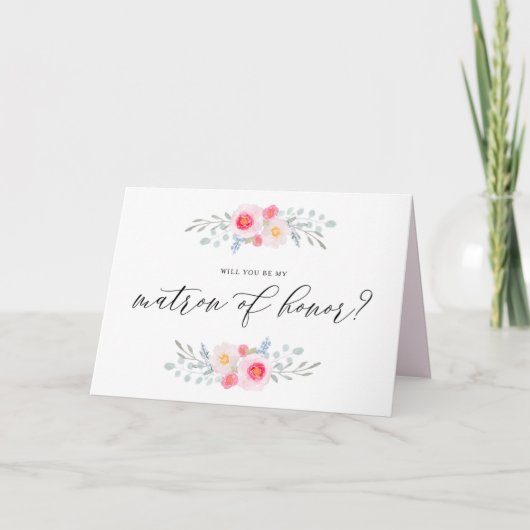 Zijn de Roze Anemonen van de waterverf Mijn Matron Kaart (Voorkant)