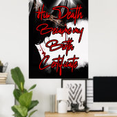 Zijn dood is mijn Geboortecertificaat Jezus muurku Poster (Thuiskantoor)