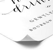 Zijn Drink Groom's Cocktail Wedding Reception Sign Poster (Hoek)