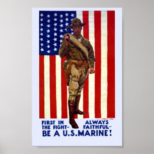 zijn een Amerikaanse marinier Poster