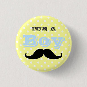 Zijn een Baby shower van de Snor van de Jongen Ronde Button 3,2 Cm