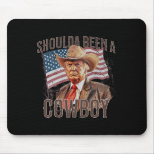 Zijn een cowboy Trump 2024 4 juli Amerikaanse vlag Muismat