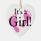 Zijn een Meisje - Pasgeboren Baby, Baby shower Keramisch Ornament (Rechts)