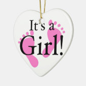 Zijn een Meisje - Pasgeboren Baby, Baby shower Keramisch Ornament (Links)
