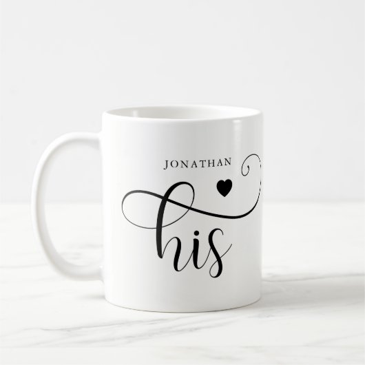 Zijn | Elegant Typografie en hart Koffiemok (Links)