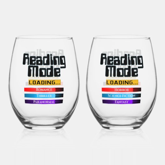 Zijn en haar aangepaste genre leesmodus wijnglas zonder voet (Voorkant)