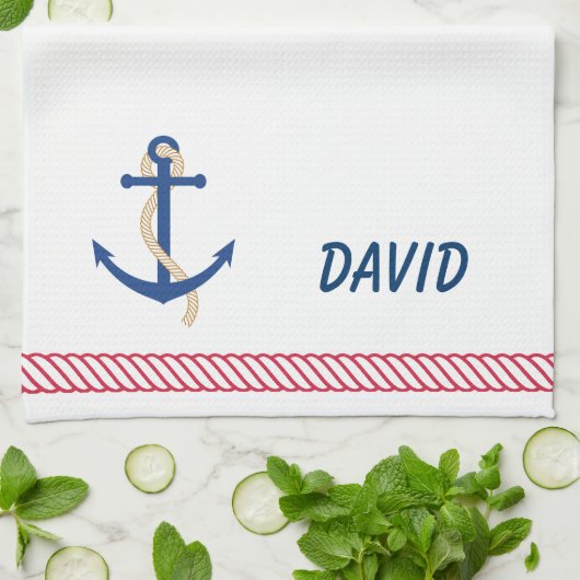 Zijn en haar Anchor Towel Theedoek (Gevouwen)