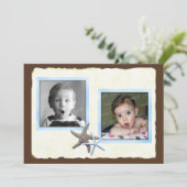 Zijn en Haar Babyfoto Huwelijksaankondiging Aankondiging (Staand voorkant)