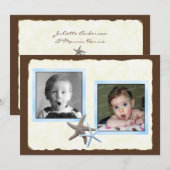 Zijn en haar babyfoto trouwkaart aankondiging (Voorkant / Achterkant)