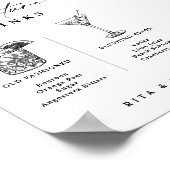 Zijn en haar Bar Signature Drink Trouwbord Poster (Hoek)