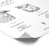 Zijn en haar Bar Signature Drink Trouwbord Poster (Hoek)