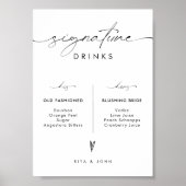 Zijn en haar Bar Signature Drink Trouwbord Poster (Voorkant)