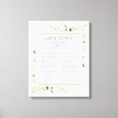 Zijn en haar bruiloft Vows Greenery Foliage Canvas Afdruk (Voorkant)