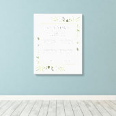 Zijn en haar bruiloft Vows Greenery Foliage Canvas Afdruk (Insitu (Houten vloer))