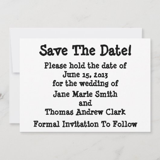 Zijn en haar cowboy Boots redden de datum Save The Date (Achterkant)