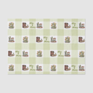 Zijn en haar cowboy cowgirl laarzen weefsel papier