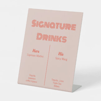 Zijn en haar Drinken Reclamebord Met Voetstuk