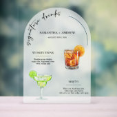 Zijn en haar Drinken trouwboekje Acryl Bord (Neutraal)