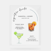 Zijn en haar Drinken trouwboekje Acryl Bord (Voorkant)