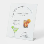 Zijn en haar Drinken trouwboekje Reclamebord Met Voetstuk (Voorkant)