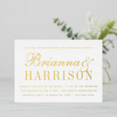 Zijn en haar elegante paren tonen goud folie uitnodiging (Staand Voorkant)