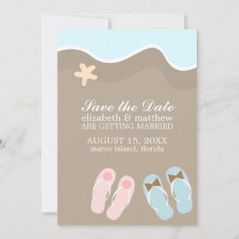 Zijn en haar flippen Sandals bruiloft Save The Date