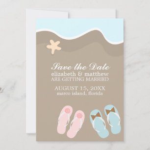 Zijn en haar flippen Sandals bruiloft Save The Date
