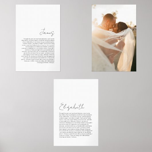 Zijn en haar geloften bruiloft portret muurkunst sets (Voorkant)